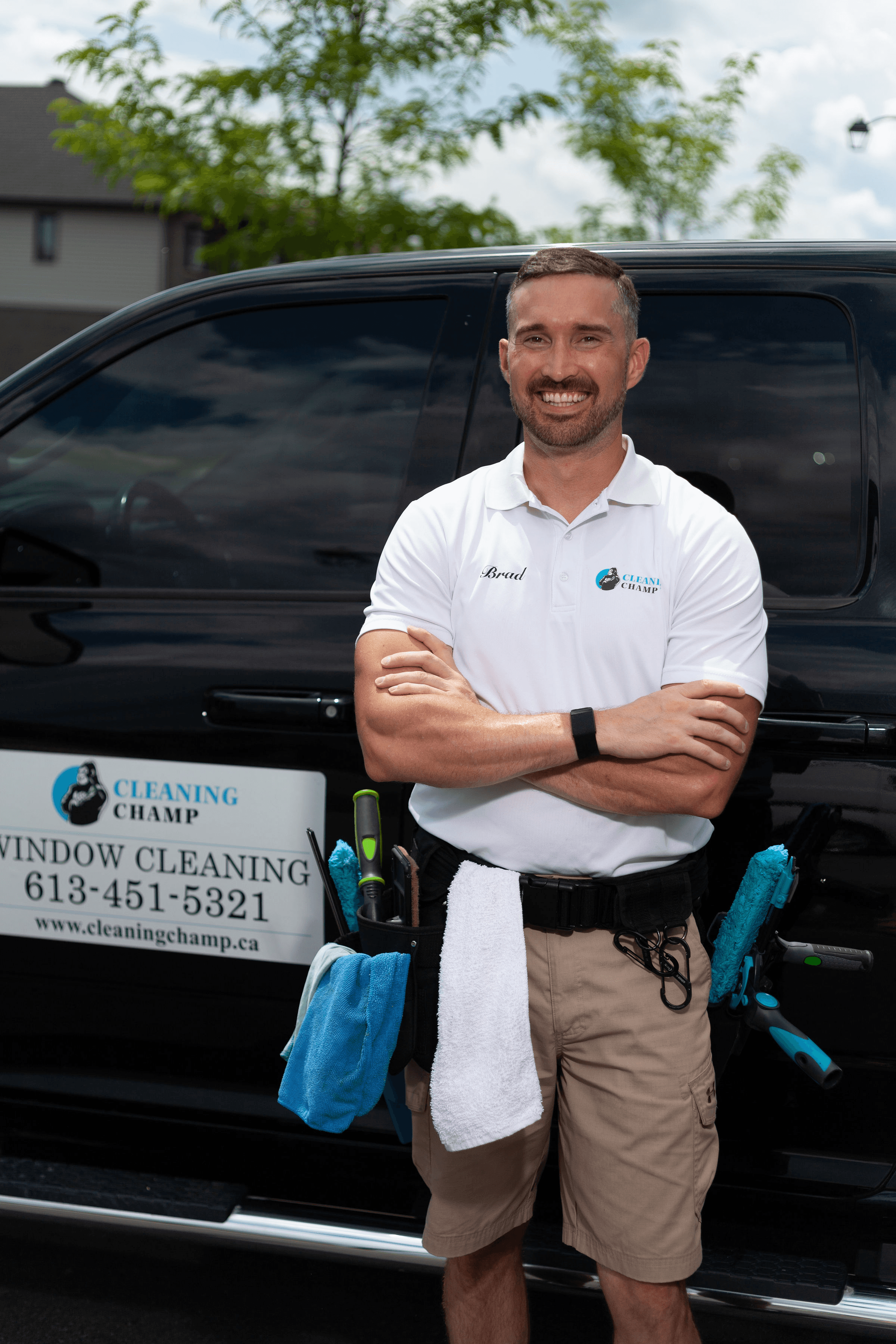 Cleaning Champ team member at work